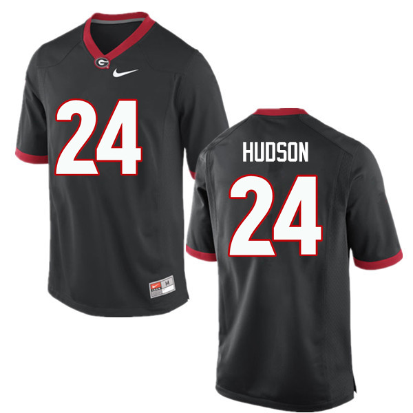 Men Georgia Bulldogs #24 Prather Hudson College Football Jerseys-Black